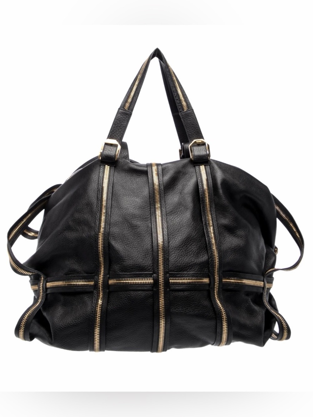 NWT Tom Ford Zipper Tote Black Leather